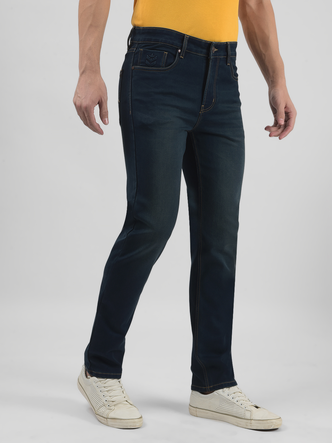 Numero Uno Men Solid Dark Blue Jeans
